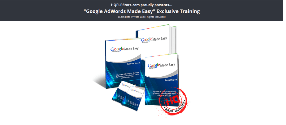 Google AdWords PLR Business in a Box Package