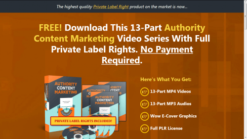 Authority Content Marketing Free PLR Videos