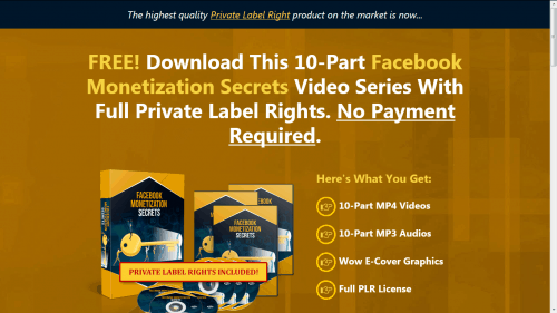 Facebook Monetization Secrets Free PLR Videos