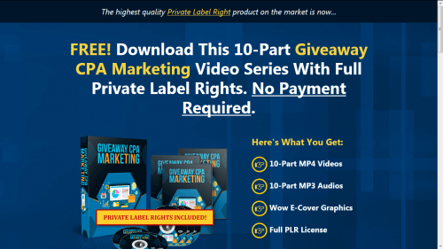 Giveaway CPA Marketing Free PLR Videos