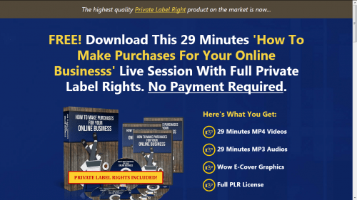 How To Make Purchases For Your Online Business Free PLR Videos