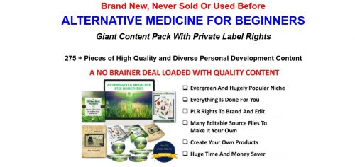 Alternative Medicine For Beginners 275+ Piece PLR Pack