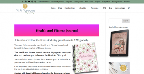 Health and Fitness PLR Journal