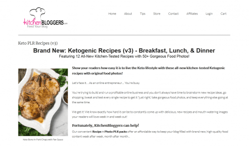 Ketogenic Recipes v3 PLR Recipes and Photo Package