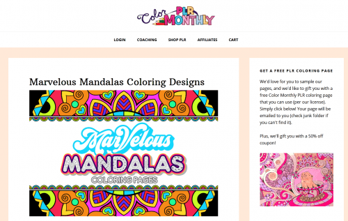 Marvelous Mandalas Designs PLR Coloring Pages