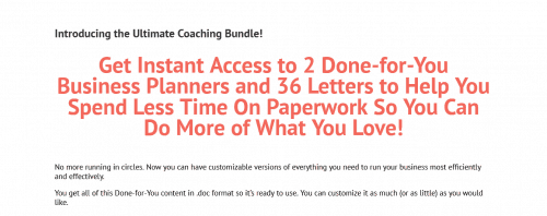 Ultimate Coaching Bundle Done-For-You Business Planners and Coaching Letters