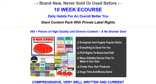 Daily Habits For An Overall Better You PLR eCourse Pack