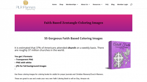 Faith Based Zentangle Inspired PLR Coloring Images