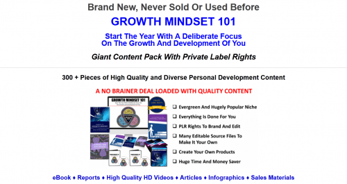 Growth Mindset PLR Package Over 300 Piece Giant PLR