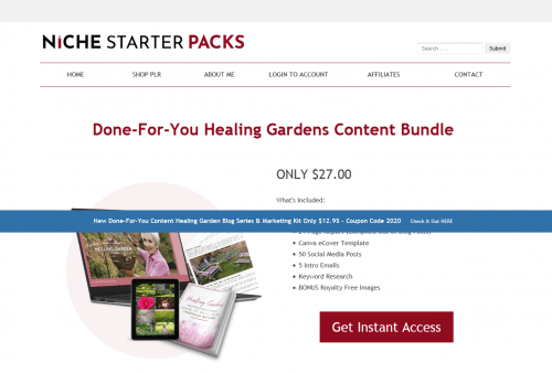 Healing Gardens Improving Your Sense of Well Being Through Nature PLR Marketing Kit