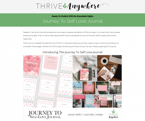 Journey To Self-Love PLR Journal With Re-Brandable Rights