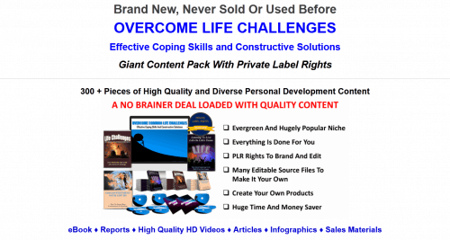 Overcome Life Challenges PLR Over 300 Piece Package