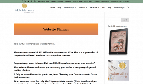 Website PLR Planner