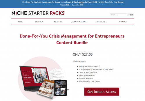 Done-For-You Crisis Management for Entrepreneurs Report and Blog Posts Bundle
