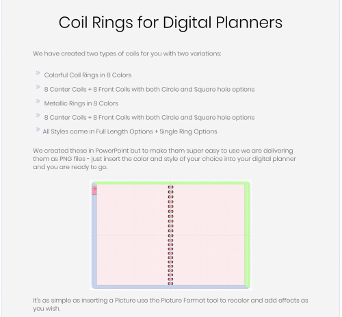 PLR Spiral Coil Rings for Digital Planners