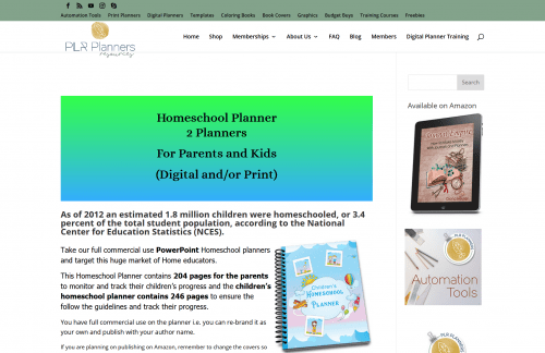 Parents Digital Home School PLR Planner