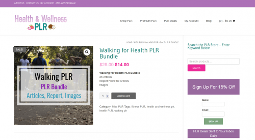 Walking for Health PLR Bundle Special