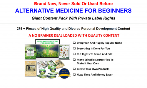 Alternative Medicine For Beginners Giant 300 Piece PLR Pack