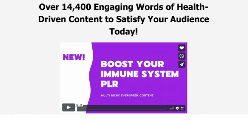 Boost Your Immune System PLR Package – Quality Content