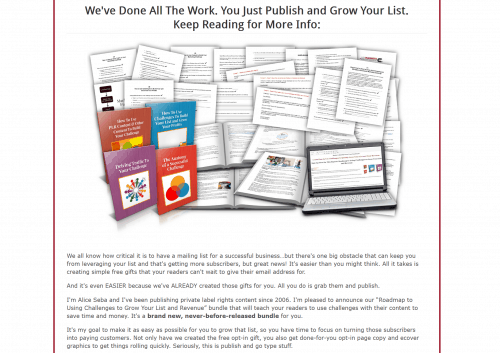 Roadmap to Using Challenges to Grow Your List and Revenue PLR Bundle