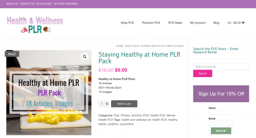 Staying Healthy at Home PLR Package