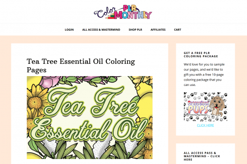 Tea Tree Essential Oil PLR Coloring Pages