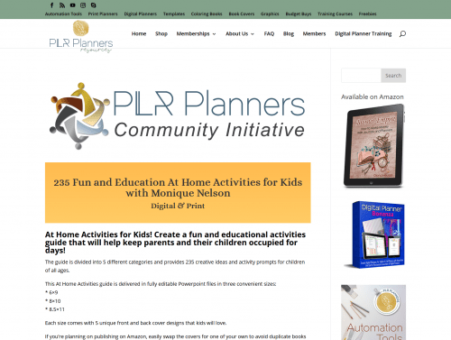 235 Fun and Education At PLR Home Activities for Kids PLR Printables