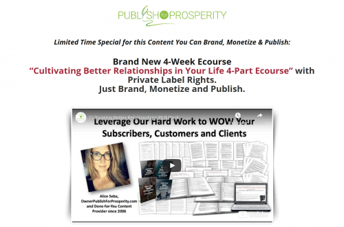 Cultivating Better Relationships in Your Life 4-part PLR Ecourse