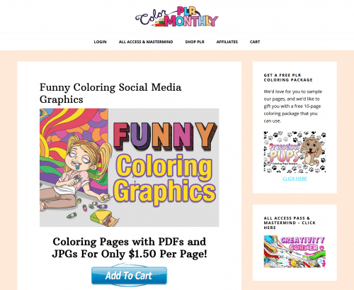 Funny PLR Coloring Social Media Graphics