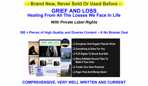 Grief and Loss Healing From All The Losses We Face In Life Huge PLR Package