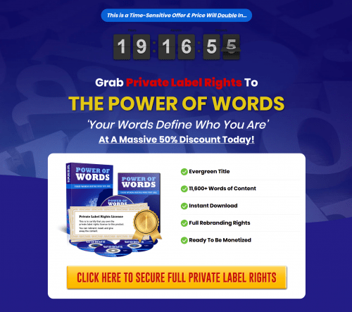 Power of Words PLR Articles Pack 11 000 Words Self Help