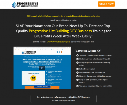 Progressive List Building DFY Business PLR Package