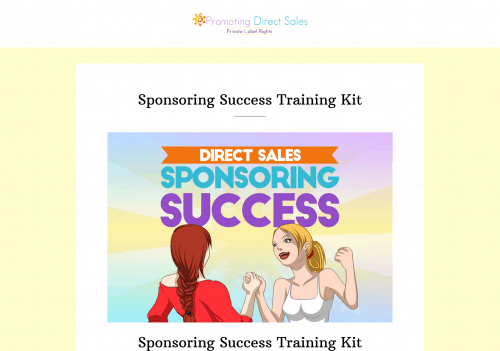Sponsoring Success PLR Training Kit