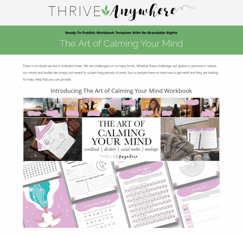 The Art of Calming Your Mind Ready-To-Publish PLR Workbook Template