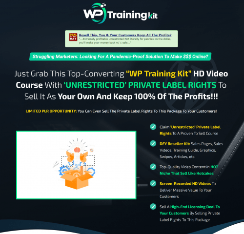 WP Training Kit Unrestricted WordPress PLR Videos Resell PLR