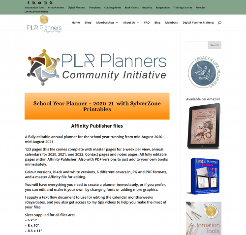 School Year PLR Planner – 2020-21 Printables