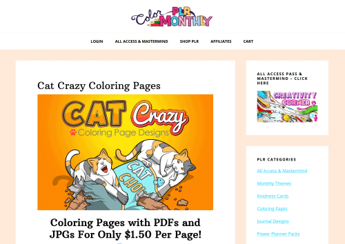 Crazy Cats Free PLR Coloring Pages