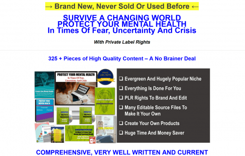 Protect Mental Health Giant 325 Piece PLR Pack