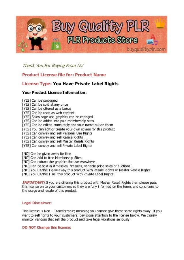 private label rights license, plr license, types of plr, plr content