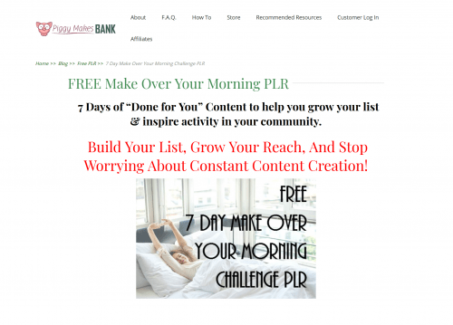 Make Over Your Morning FREE PLR Pack