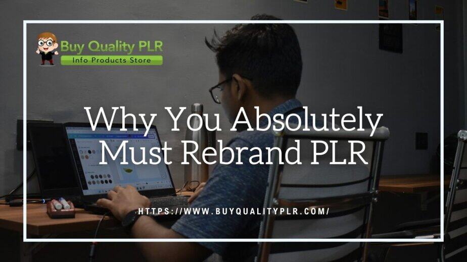 Why You Absolutely Must Rebrand PLR Why You Absolutely Must Rebrand PLR
