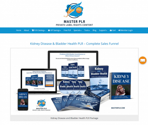 Kidney Disease and Bladder PLR Sales Funnel Package