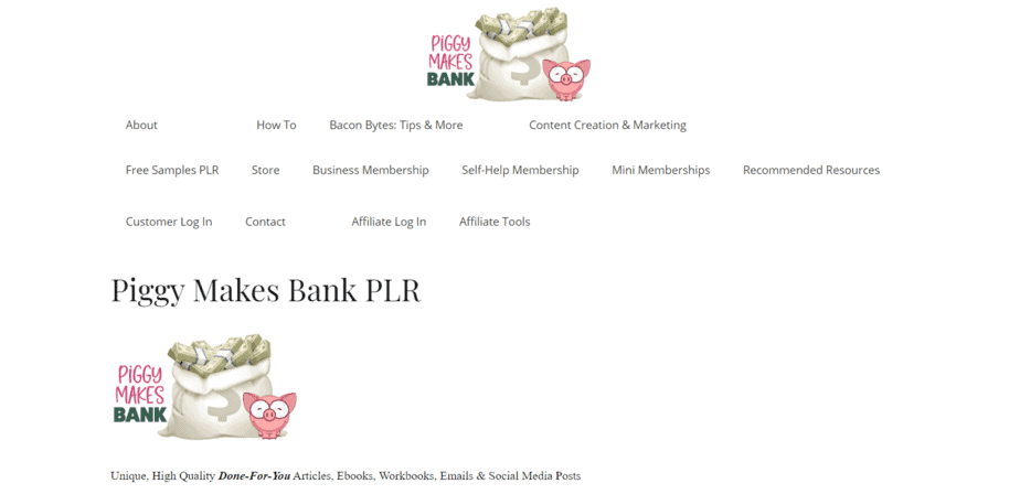 PiggyMakesBank.com PLR Store