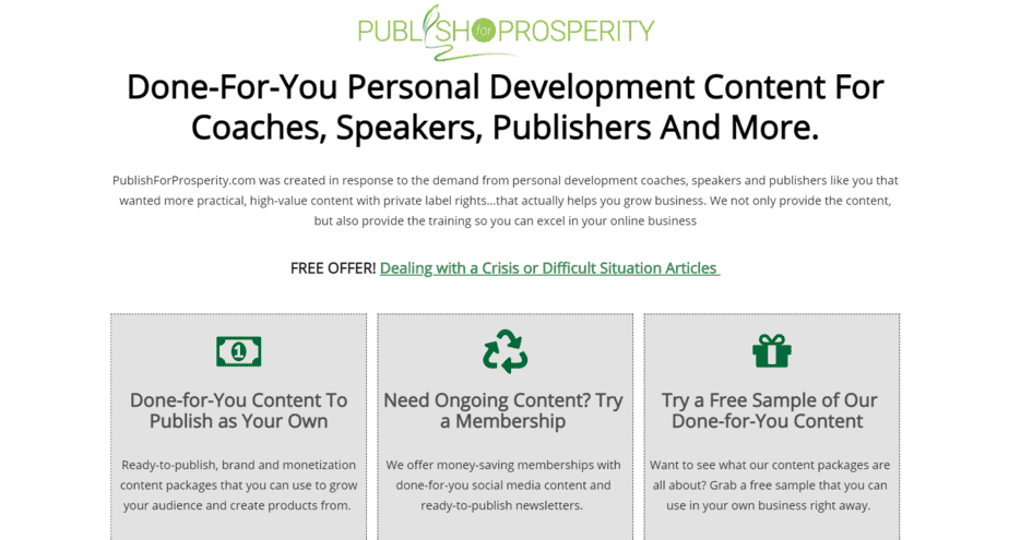 PublishForProsperity.com PLR Store