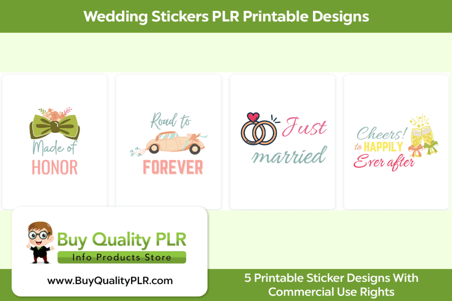 Wedding Stickers PLR Printable Designs 2