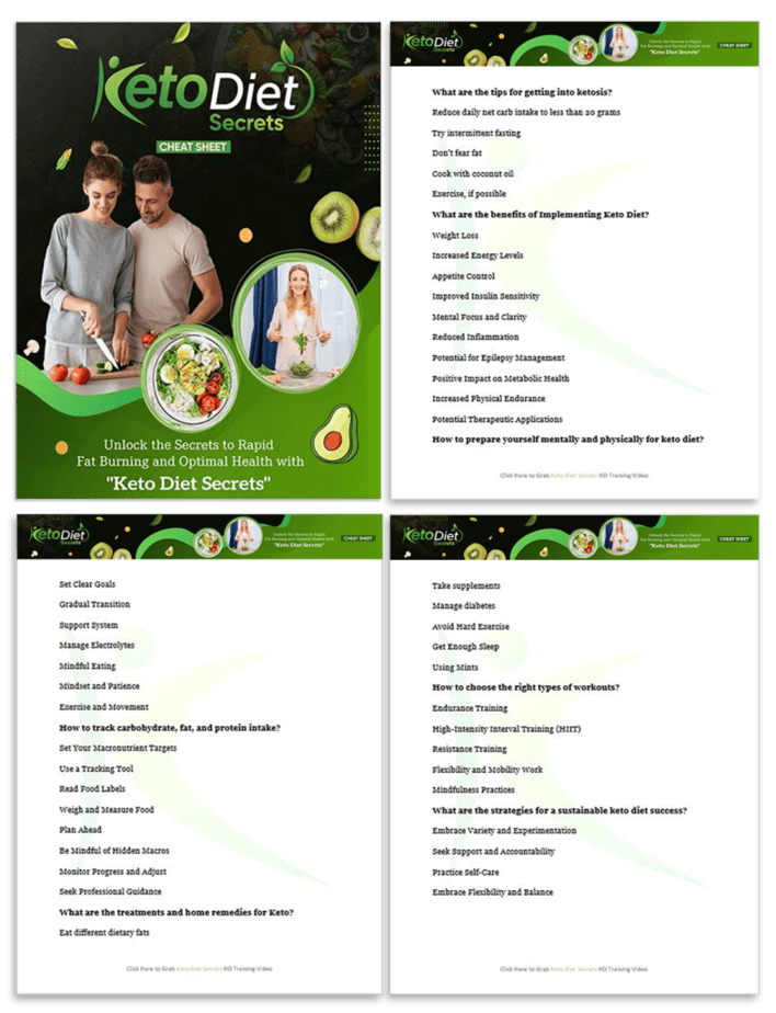 Keto Diet Secrets PLR Sales Funnel Cheatsheet Screenshot