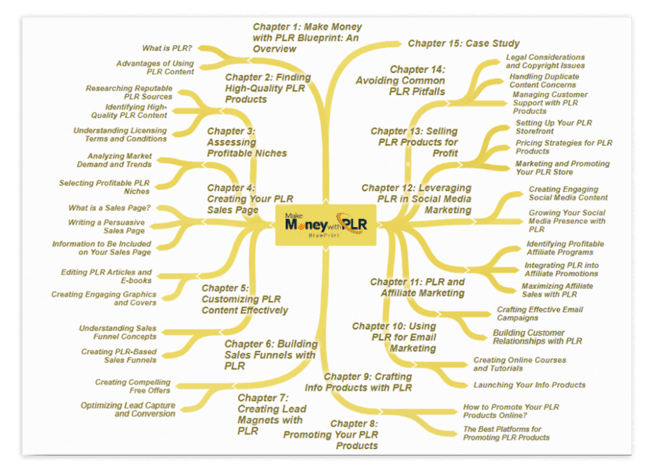 Make Money with PLR Blueprint PLR Sales Funnel Mind Map Screenshot