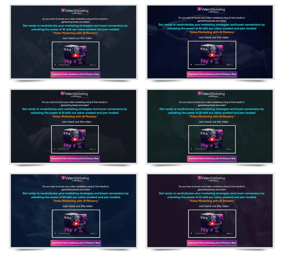 Video Marketing with AI Mastery PLR Sales Funnel Professional Minisites