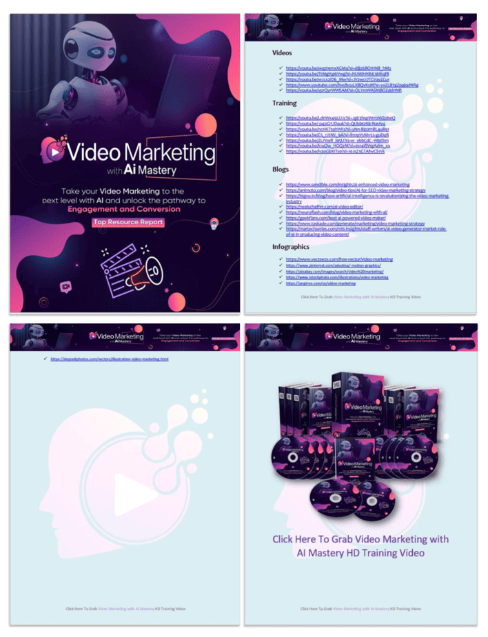 Video Marketing with AI Mastery PLR Sales Funnel Top Resource Report Screenshot