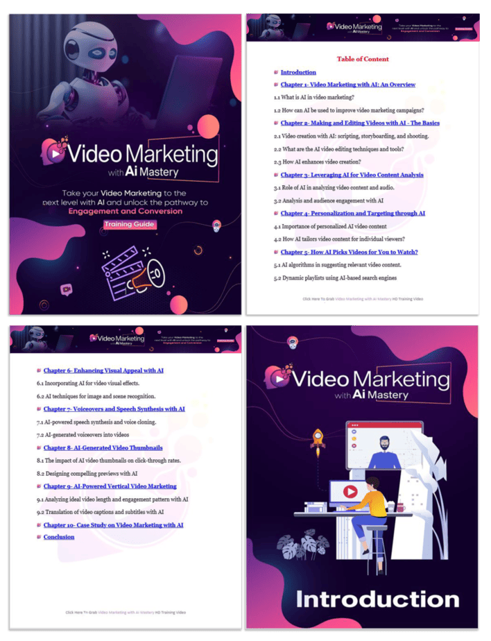 Video Marketing with AI Mastery PLR Sales Funnel Training Guide Screenshot